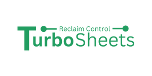 The logo of Turbo Sheets (turbo-sheets.com) with green text on a transparent background