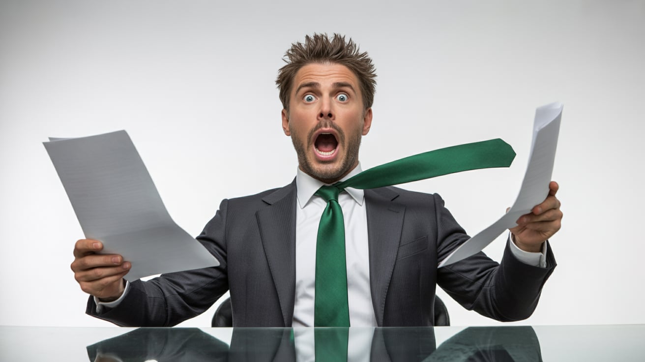 Person frustrated and overwhelmed managing payroll.